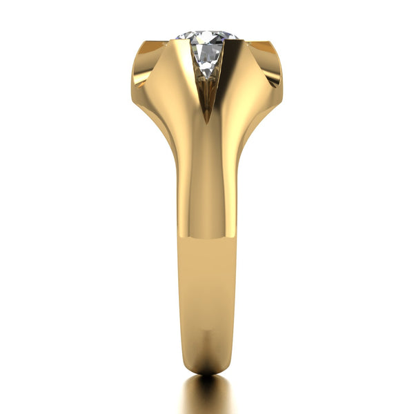 1.00ct (1x 6.5mm) Round Moissanite Set Men's Ring