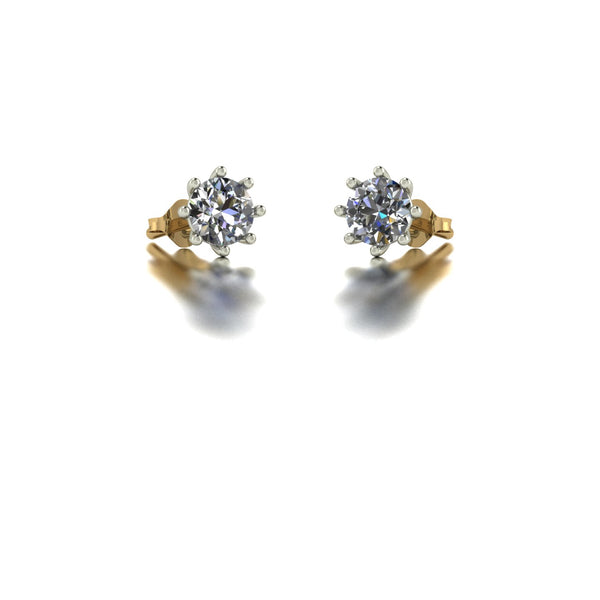 0.50ct (2x 4.0mm) Round Moissanite Set Earrings