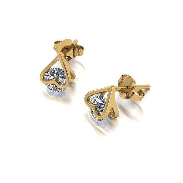 1.00ct (2x 5.0mm) NEW Round Moissanite Set Earrings