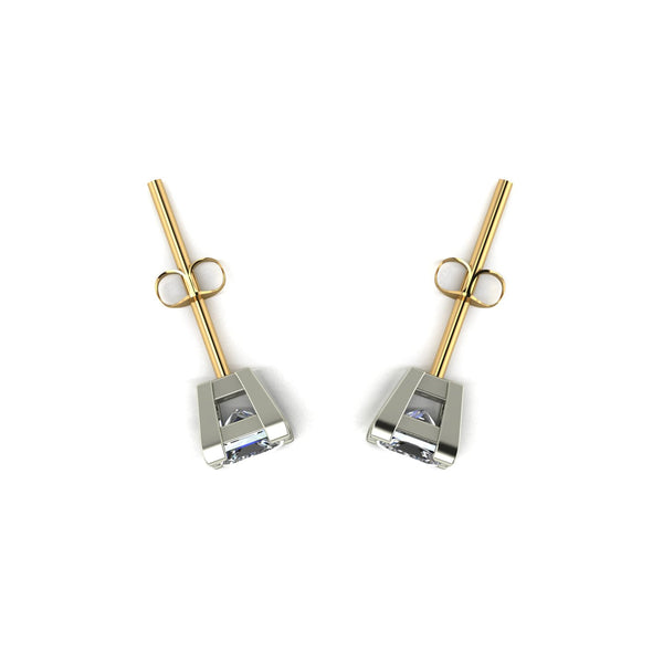 0.80ct (2x 4.0mm) Square Moissanite Set Earrings