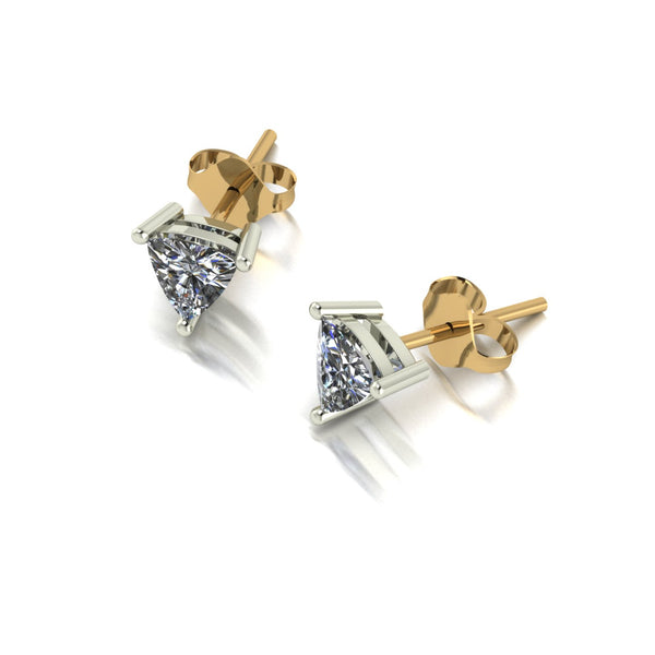 1.00ct (2x 5.0mm) NEW Trillion Moissanite Set Earrings