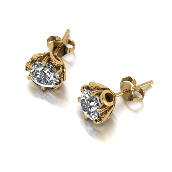 2.00ct (2x 6.5mm) NEW Round Moissanite Set Earrings