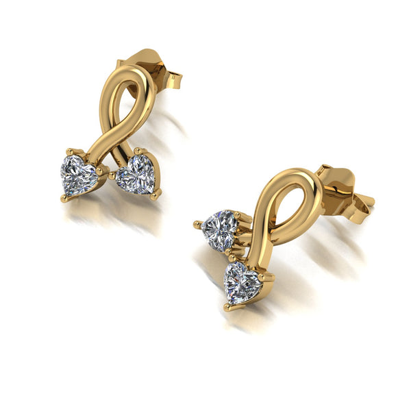 0.60ct (4x 3.5mm) NEW Heart Moissanite Set Earrings