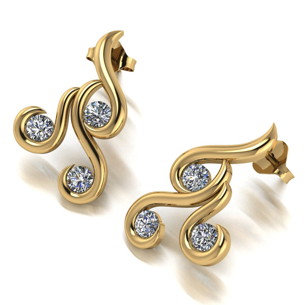 0.80ct (6x 3.25mm) NEW Round Moissanite Set Earrings