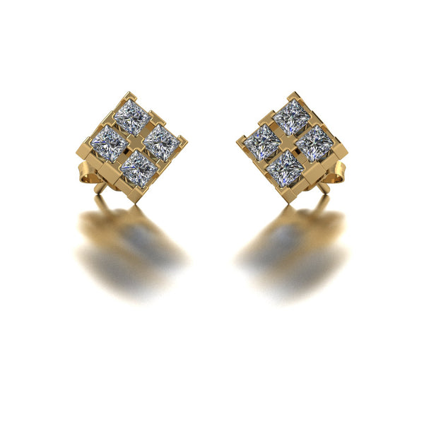 1.00ct (8x 2.5mm) Square Moissanite Set Earrings