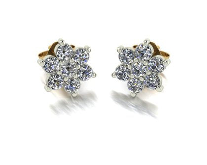 0.70ct (14x 2.3mm) Round Moissanite Set Earrings