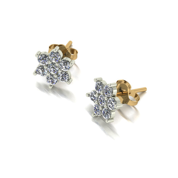 0.70ct (14x 2.3mm) Round Moissanite Set Earrings