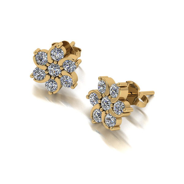 1.00ct (2x 2.3mm & 12x 2.1mm) NEW Round Moissanite Set Earrings