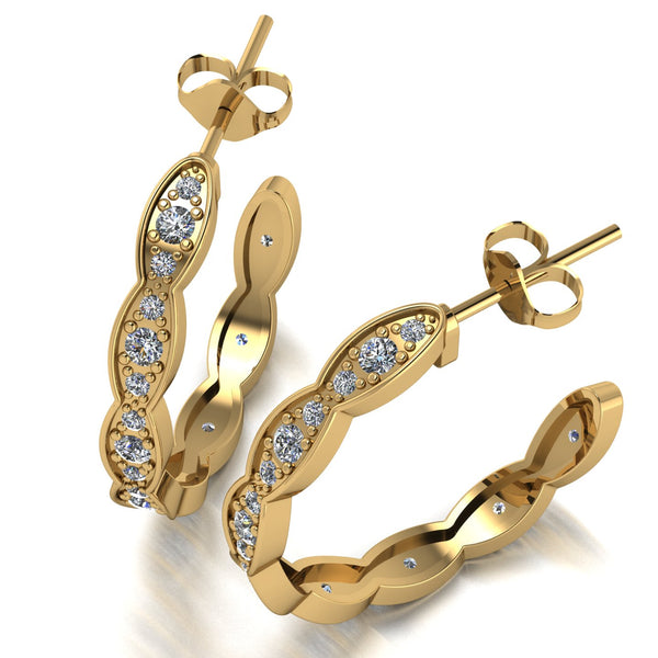 0.80ct (16x 2.0mm & 32x 1.3mm) Round Moissanite Set Earrings