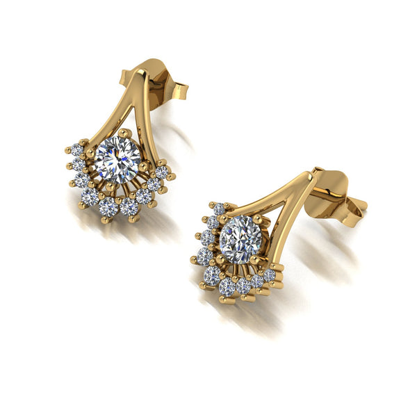 0.73ct (2x 4.0mm,2x 1.7mm, 4x 1.6mm, 4x 1.4mm, 4x 1.2mm & 4x 1.1mm) Round Moissanite Set Earrings