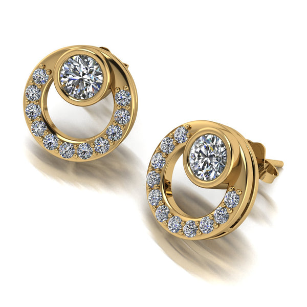 1.25ct (2x 5.0mm & 22x 1.3mm) Round Moissanite Set Earrings