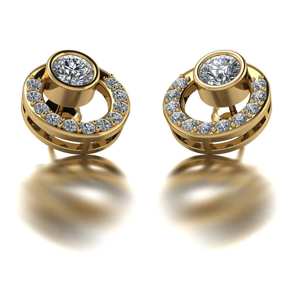 1.25ct (2x 5.0mm & 22x 1.3mm) Round Moissanite Set Earrings