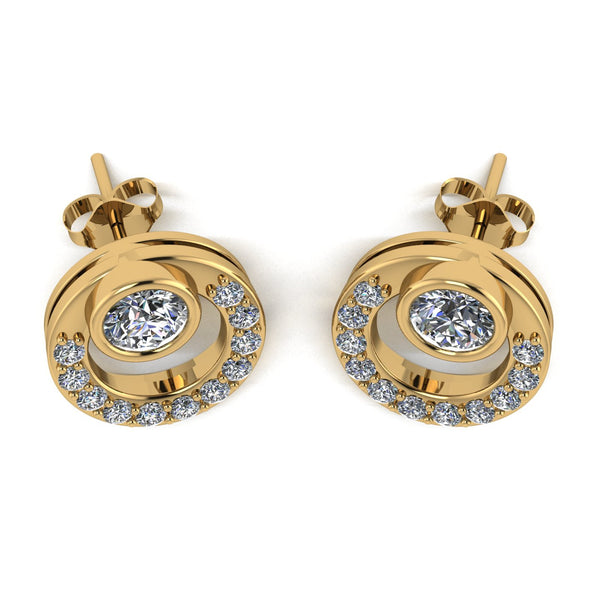1.25ct (2x 5.0mm & 22x 1.3mm) Round Moissanite Set Earrings