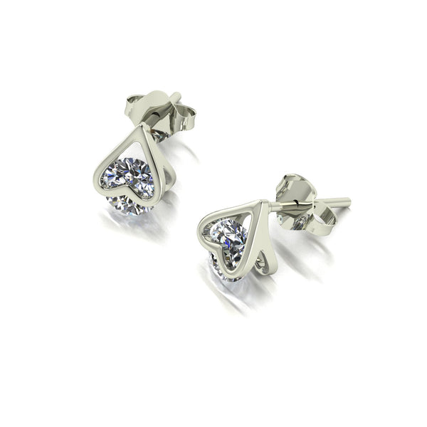 1.00ct (2x 5.0mm) NEW Round Moissanite Set Earrings