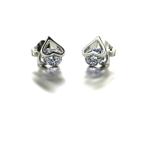 1.00ct (2x 5.0mm) NEW Round Moissanite Set Earrings