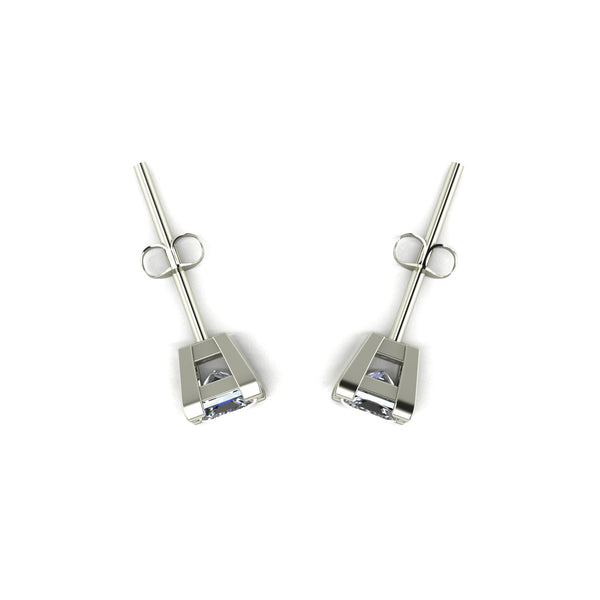 0.80ct (2x 4.0mm) NEW Square Moissanite Set Earrings