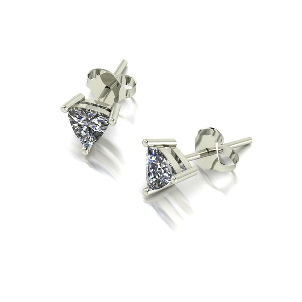 1.00ct (2x 5.0mm) NEW Trillion Moissanite Set Earrings