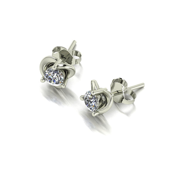 0.50ct (2x 4.0mm) NEW Round Moissanite Set Earrings