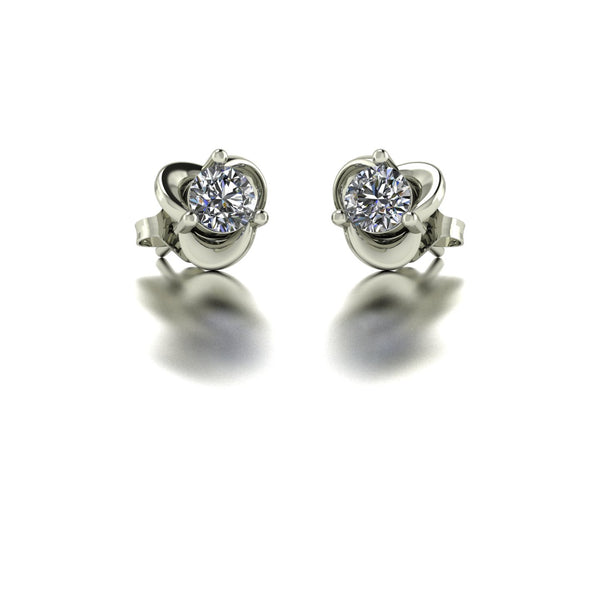 0.50ct (2x 4.0mm) NEW Round Moissanite Set Earrings