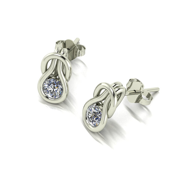 0.50ct (2x 4.0mm) NEW Round Moissanite Set Earrings