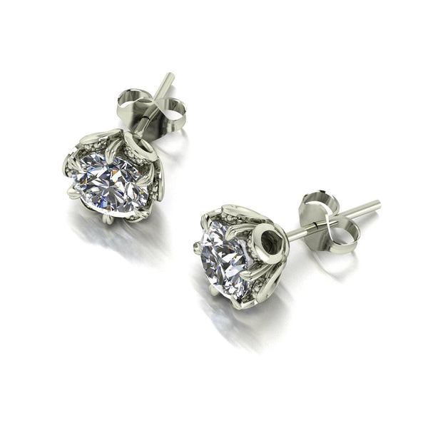 2.00ct (2x 6.5mm) NEW Round Moissanite Set Earrings