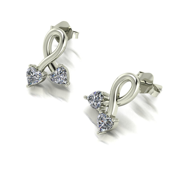 0.60ct (4x 3.5mm) NEW Heart Moissanite Set Earrings