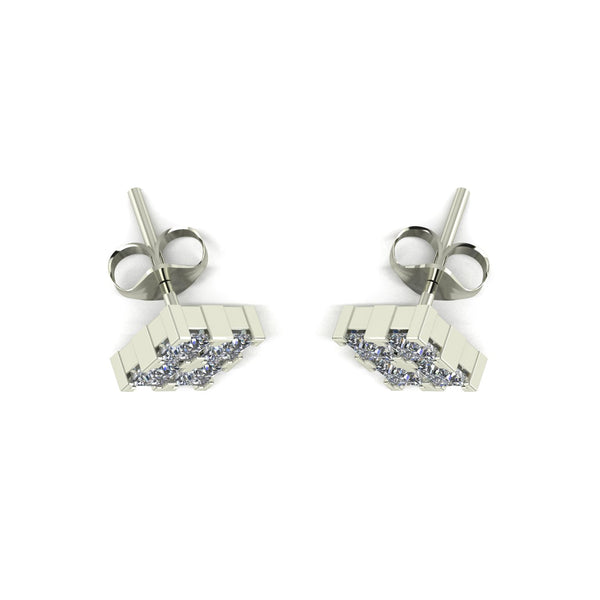 1.00ct (8x 2.5mm) Square Moissanite Set Earrings