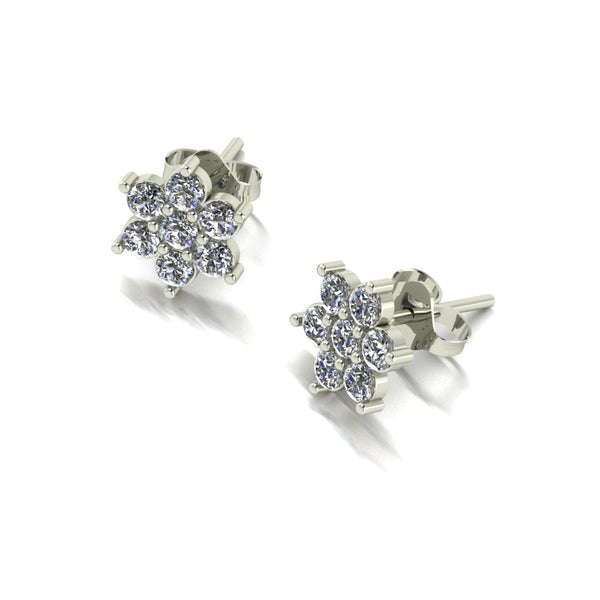 0.70ct (14x 2.3mm) Round Moissanite Set Earrings