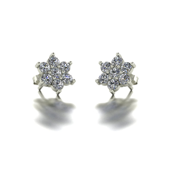 0.70ct (14x 2.3mm) Round Moissanite Set Earrings