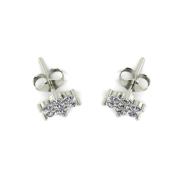 0.70ct (14x 2.3mm) Round Moissanite Set Earrings