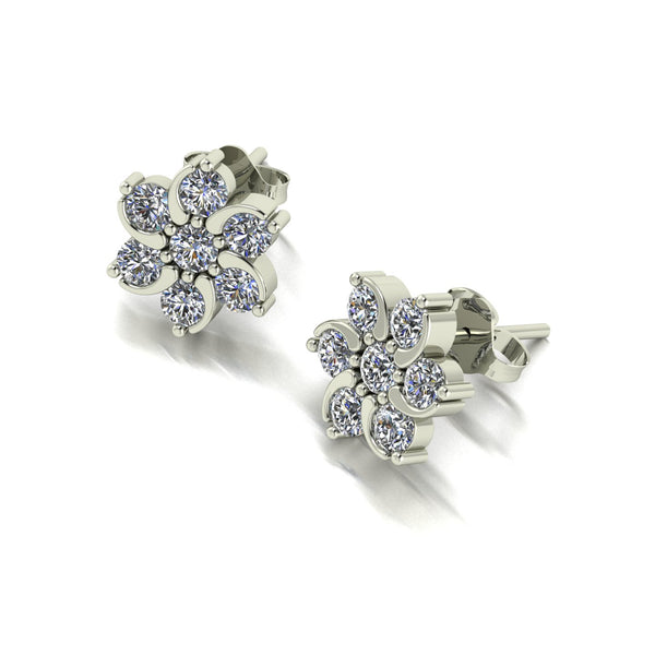1.00ct (2x 2.3mm & 12x 2.1mm) NEW Round Moissanite Set Earrings