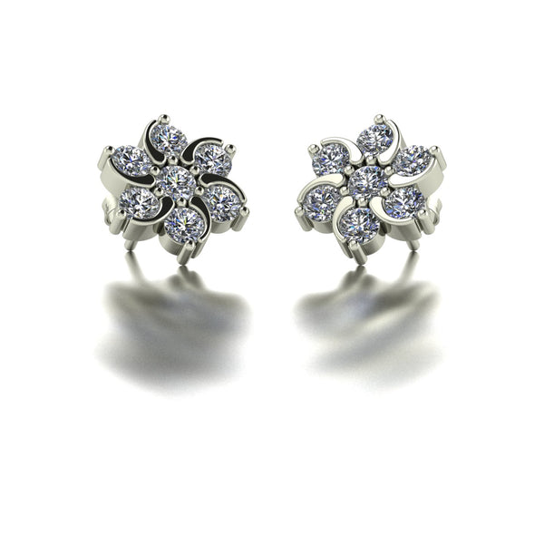 1.00ct (2x 2.3mm & 12x 2.1mm) NEW Round Moissanite Set Earrings
