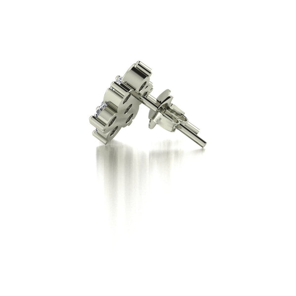 1.00ct (2x 2.3mm & 12x 2.1mm) NEW Round Moissanite Set Earrings