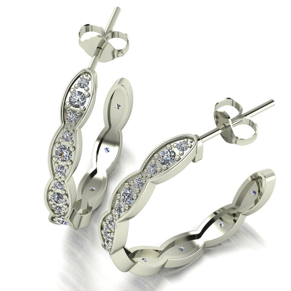 0.80ct (16x 2.0mm & 32x 1.3mm) Round Moissanite Set Earrings