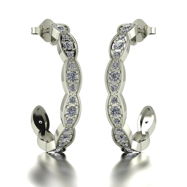 0.80ct (16x 2.0mm & 32x 1.3mm) Round Moissanite Set Earrings