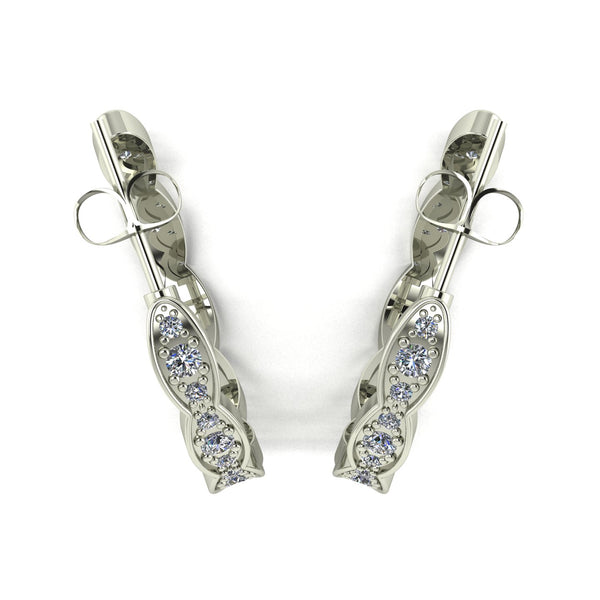 0.80ct (16x 2.0mm & 32x 1.3mm) Round Moissanite Set Earrings