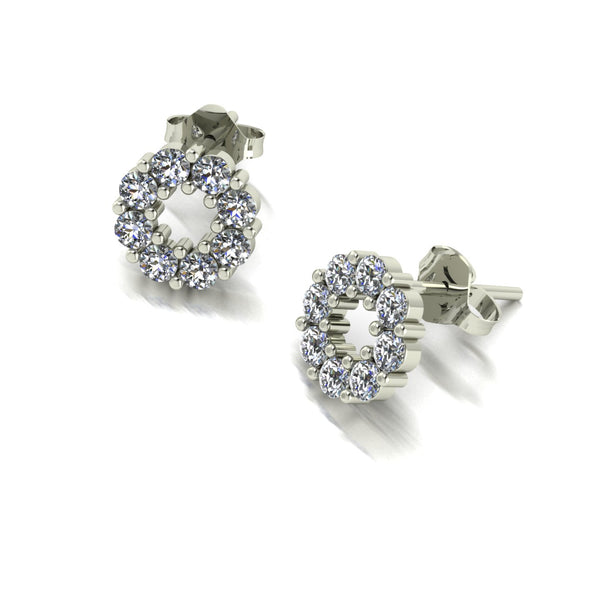 0.80ct (16x 2.3mm) Round Moissanite Set Earrings