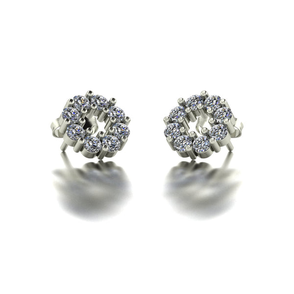 0.80ct (16x 2.3mm) Round Moissanite Set Earrings