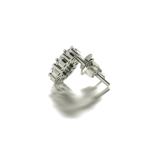 0.80ct (16x 2.3mm) Round Moissanite Set Earrings