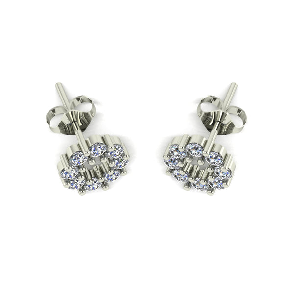 0.80ct (16x 2.3mm) Round Moissanite Set Earrings