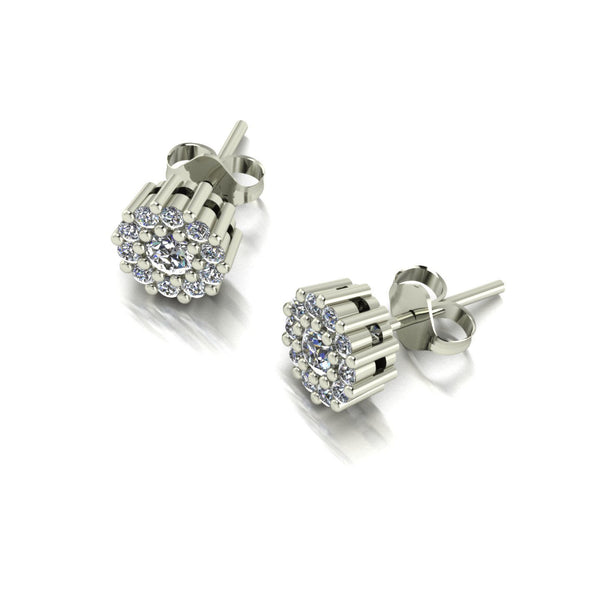 0.50ct (2x 3.0mm & 20x 1.5mm) Round Moissanite Set Earrings