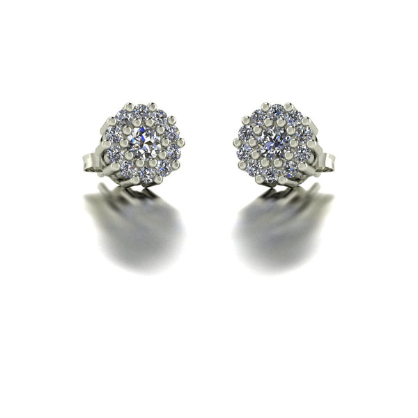 0.50ct (2x 3.0mm & 20x 1.5mm) Round Moissanite Set Earrings