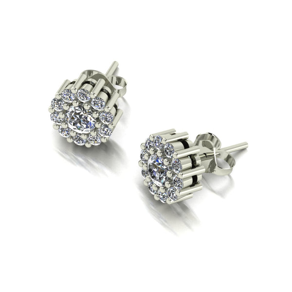 1.00ct (2x 4.0mm & 20x 1.8mm) NEW Round Moissanite Set Earrings