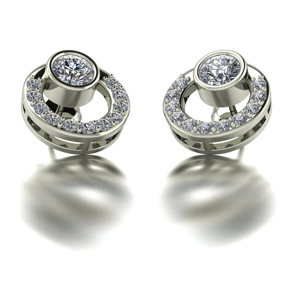 1.25ct (2x 5.0mm & 22x 1.3mm) Round Moissanite Set Earrings