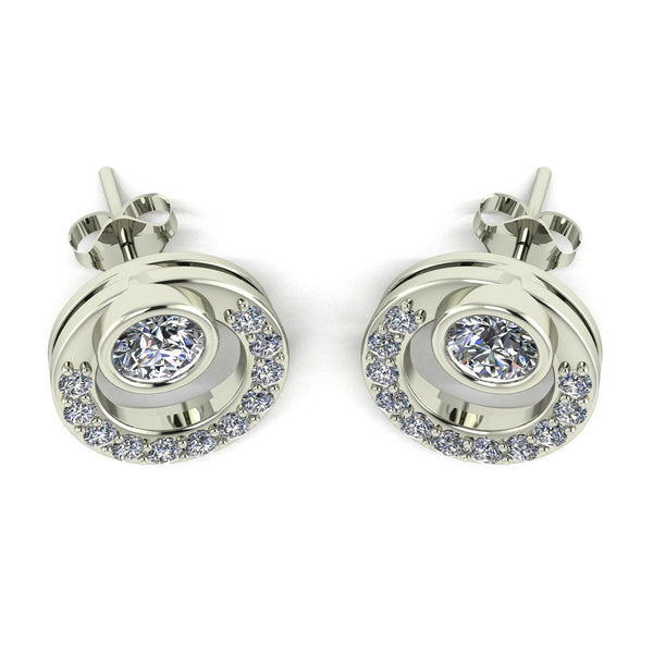 1.25ct (2x 5.0mm & 22x 1.3mm) Round Moissanite Set Earrings