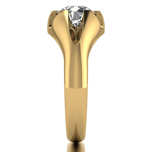 2.00ct (1x 8.0mm) Round Moissanite Set Men's Ring