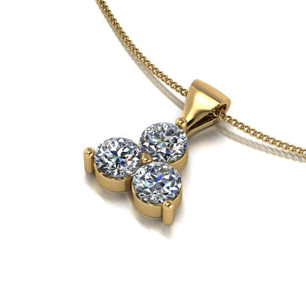 0.75ct (3x 4.0mm) NEW Round Moissanite Set Pendant