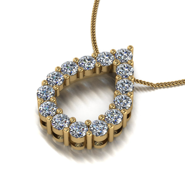 0.80ct (16x 2.3mm) NEW Round Moissanite Set Pendant