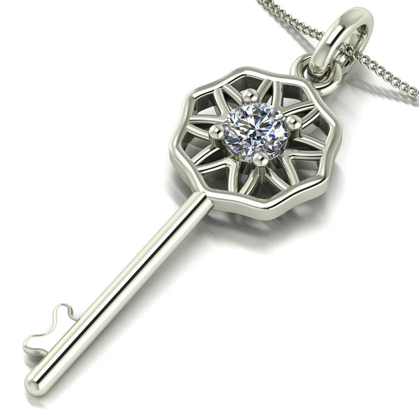 0.25ct (1x 4.0mm) NEW Round Moissanite Set Pendant