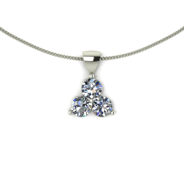 0.75ct (3x 4.0mm) NEW Round Moissanite Set Pendant